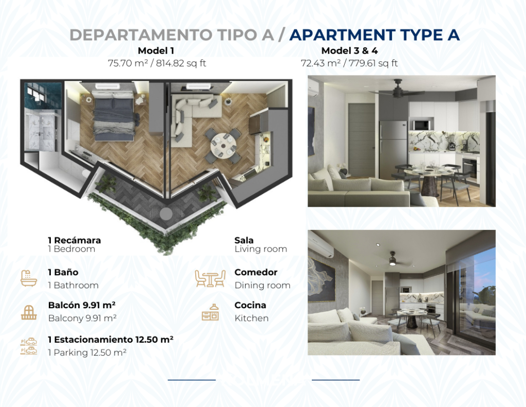 1 Recamara/ 1 Bedroom A1